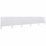 vidaXL Paravent 5 panneaux Tissu 600 x 80 cm Blanc sable
