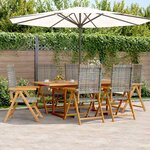 vidaXL Chaises de jardin pliantes lot de 6 47x47x89cm bois massif teck