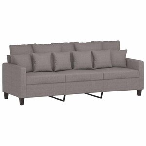 vidaXL Canapé à 3 places Taupe 180 cm Tissu