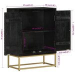 vidaXL Buffet avec 2 portes noir et doré 55x30x75 cm manguier