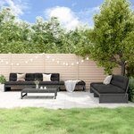 vidaXL Salon de jardin 6 Pièces Gris Bois de pin massif