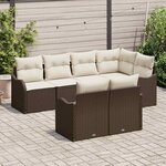 vidaXL Ensemble de canapé de jardin 7 Pièces Marron Poly rotin