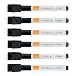 Lot de 6 marqueurs Tableau effaçable Aimanté Noir NOBO