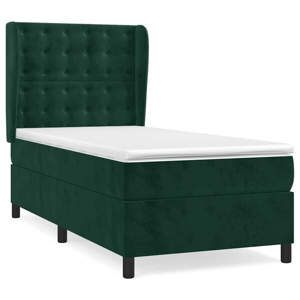 vidaXL Sommier à lattes de lit et matelas Vert foncé 80x200 cm Velours
