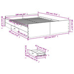 vidaXL Cadre de lit avec tiroirs sans matelas gris béton 160x200 cm
