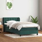 vidaXL Sommier à lattes de lit et matelas vert foncé 90x210 cm velours