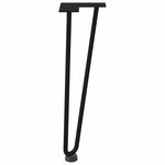 vidaXL Pieds en épingle à cheveux pour table basse 4 pièces Noir 42 cm Acier massif