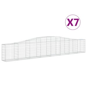 vidaXL Paniers à gabions arqués 7 Pièces 400x30x60/80 cm Fer galvanisé