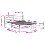 vidaXL Cadre de lit sans matelas 135x190 cm bois de pin massif