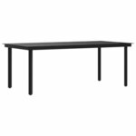 vidaXL Table à dîner de jardin Noir 200x100x74 cm Acier et verre
