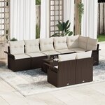 vidaXL Ensemble de canapé de jardin 8 pièces avec coussins Rattan poly gris