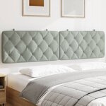 vidaXL Coussin de tête de lit gris clair 193 cm velours