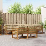 vidaXL Ensemble de canapés d'extérieur 8 pc Naturel et Beige