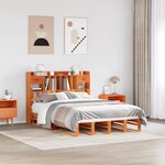 vidaXL Lit bibliothèque sans matelas cire marron 140x190 cm pin massif