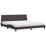 vidaXL Lit avec matelas marron foncé 200x200 cm tissu