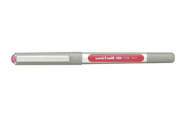 Roller encre liquide EYE UB157 pointe moyenne 0 7mm rose UNI-BALL