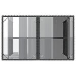 vidaXL Table de jardin avec dessus en verre noir 110x68x70 poly rotin