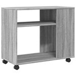 vidaXL Table d'appoint avec roues sonoma gris bois d'ingénierie