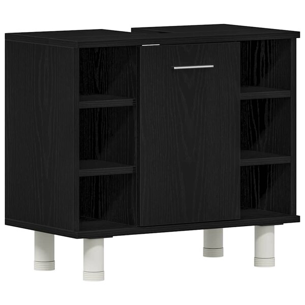 vidaXL Cabinet de salle de bain avec porte Chêne noir 60 x 32 x 54 cm