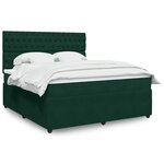 vidaXL Sommier à lattes de lit et matelas Vert foncé 180x200cm Velours