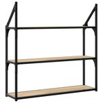 vidaXL Étagère murale 3 niveaux chêne sonoma 80x21x78 5 cm
