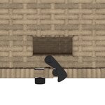 vidaXL Canapé de jardin 2 places coussins beige résine tressée&acacia
