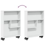 vidaXL Chariot de rangement étroit blanc 48x13x68 cm bois d'ingénierie