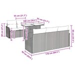 vidaXL Ensemble de canapé de jardin avec coussin 7 Pièces Gris polyrotin