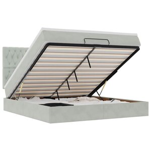 VidaXL Cadre de lit ottoman et matelas gris clair 160x200cm velours
