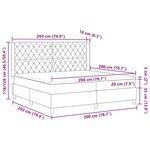 vidaXL Lit à ressorts avec matelas gris clair 200x200 cm en velours