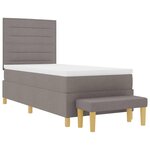 vidaXL Lit à ressorts avec tête de lit Taupe 200 x 90 cm tissu