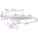 vidaXL Cadre de lit avec rangement Noir 200 x 200 cm Bois d'ingénierie