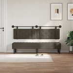 vidaXL Tête de lit suspendue Avec lumière LED Gris Simili cuir