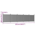 vidaXL Panneau de clôture gris 872x186 cm WPC