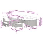 Ensemble de sofa de jardin 13 pièces avec coussins beige