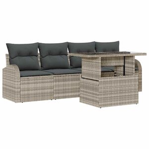 vidaXL Ensemble de canapé de jardin 5 Pièces Gris clair 100 x 55 x 73 cm