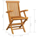 vidaXL Chaises de jardin et coussins bleu lot de 4 Bois de teck massif