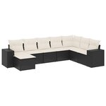 vidaXL Salon de jardin 8 Pièces avec coussins noir résine tressée