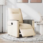 vidaXL Fauteuil inclinable électrique Crème Tissu