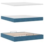 VidaXL Cadre de lit ottoman avec matelas bleu foncé 160x200 cm velours