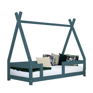 Lit cabane enfant NAKANA 120 x 190 vert pétrole