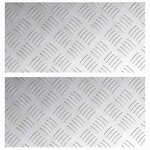 vidaXL Plaques à damier 2 Pièces Argent 40 x 20 cm Aluminium