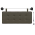 vidaXL Tête de lit suspendue Avec lumière LED Gris Simili cuir