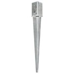 vidaXL Piquets au sol 2 Pièces Argenté 8x8x76 cm Acier galvanisé