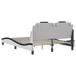 vidaXL Cadre de lit avec LED sans matelas blanc et noir 140x190 cm