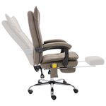 vidaXL Chaise de bureau de massage Taupe Tissu