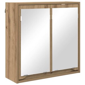vidaXL Armoire Miroir de Salle de Bain Chêne artisanal 60 x 20 x 60 cm
