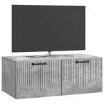 vidaXL Meuble TV mural Gris béton 78 5 x 41 x 30 cm Bois d'ingénierie