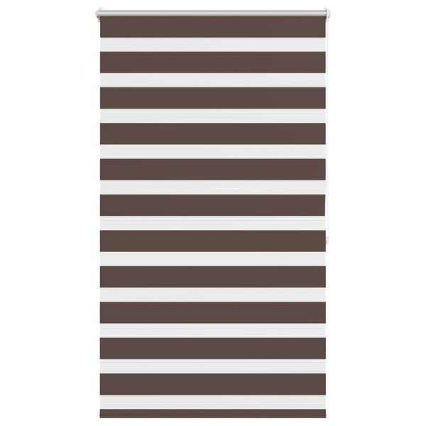 vidaXL Store vénitien Zebra 80 9 x 175 cm largeur du tissu 76 7 cm couleur café
