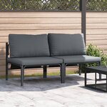 vidaXL Mobilier de jardin avec coussin 2 Pièces Anthracite Acier